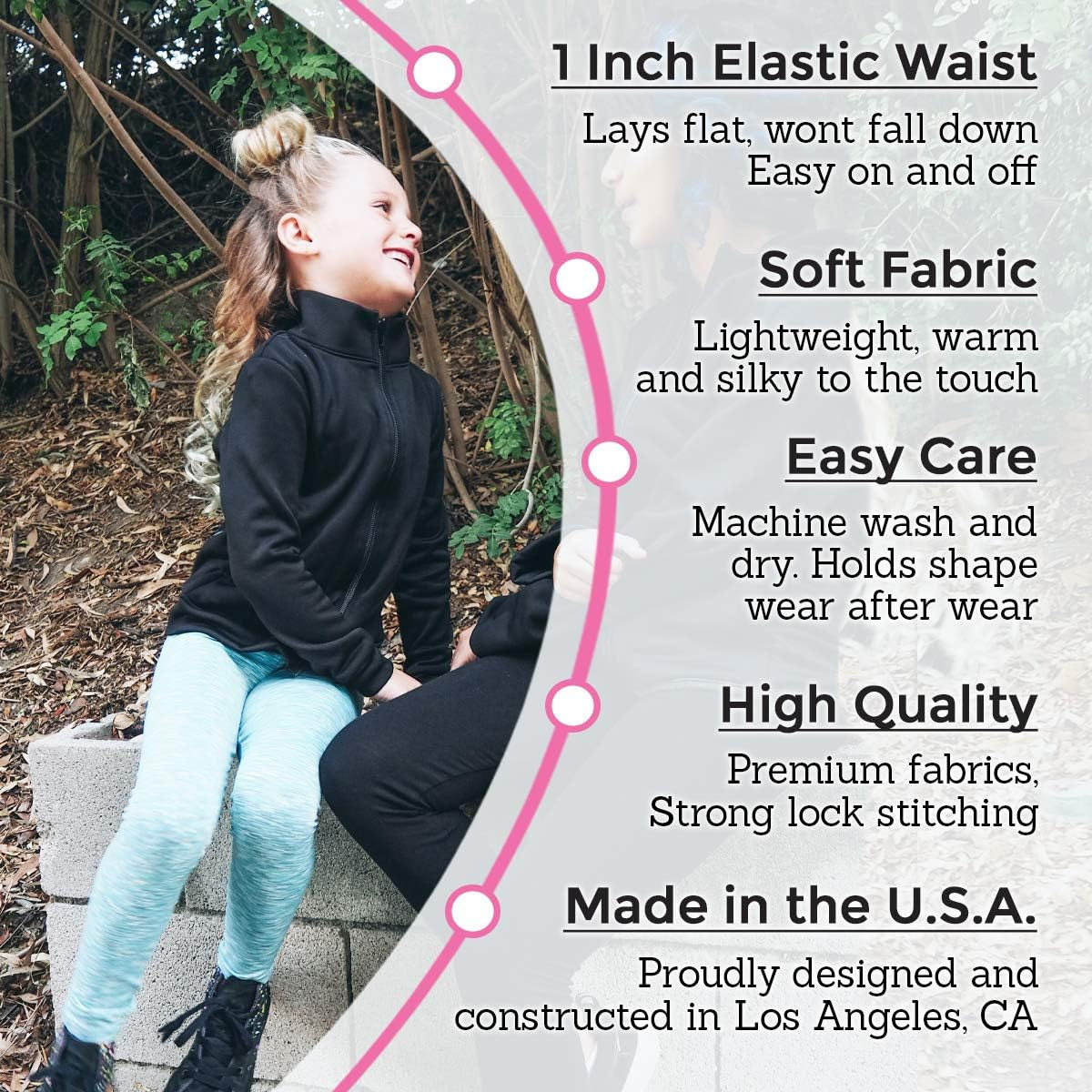 Oh so Soft Solid Youth Girls Leggings | Comfortable Fit for Everyday Activities | Size 2-16