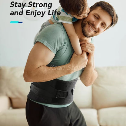 Waist Support with Ergonomice Curved Support Adjustable Breathable Lumbar Back Belt for Lower Back Pain Herniated Disc Sciatica