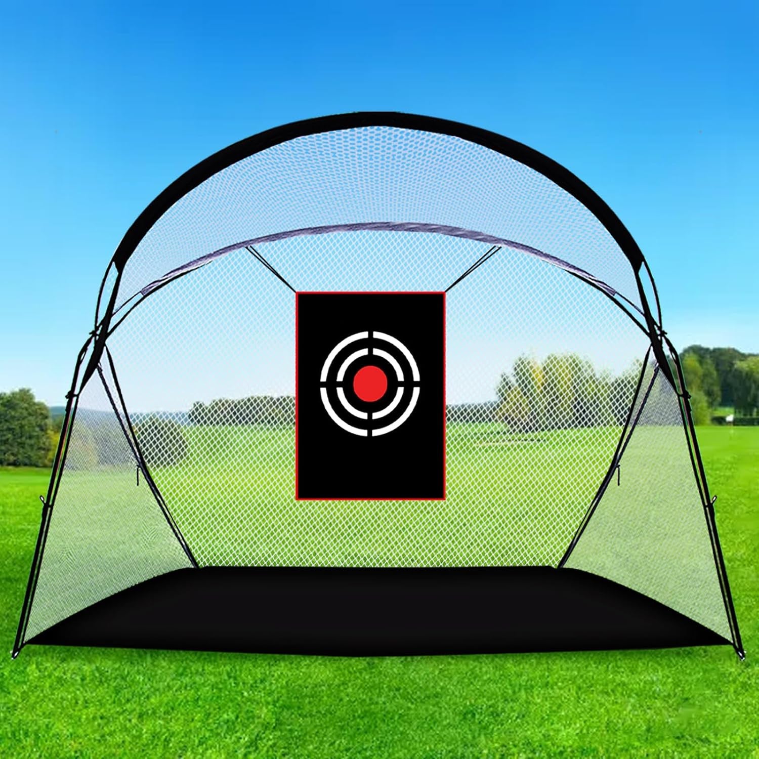 Golf Hitting Practice Nets for Backyard Driving Heavy Duty Men Real Indoor Golf Balls Hitting Pitching Driving Nets for Indoor Outdoor Garage Use Golfing Swing Training Impact Cages with Frame and Net