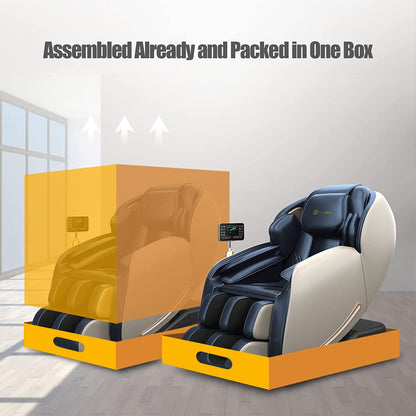 , Full Body Zero Gravity SL Track, Shiatsu Massage Chair Recliner with Heat Body Scan Foot Roller, Favor-06