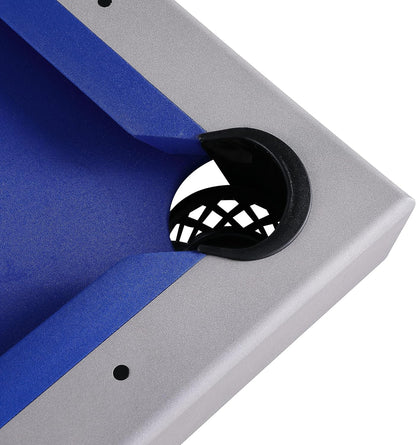 Santorini 82" Outdoor Slate Pool Table with Dining Top Benches and Ping Pong