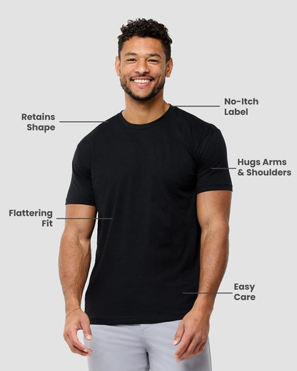 Men'S T-Shirts Soft Cotton Blend Crew Neck Tee S - 4XL Athletic Fit Plain Basic T-Shirt for Men