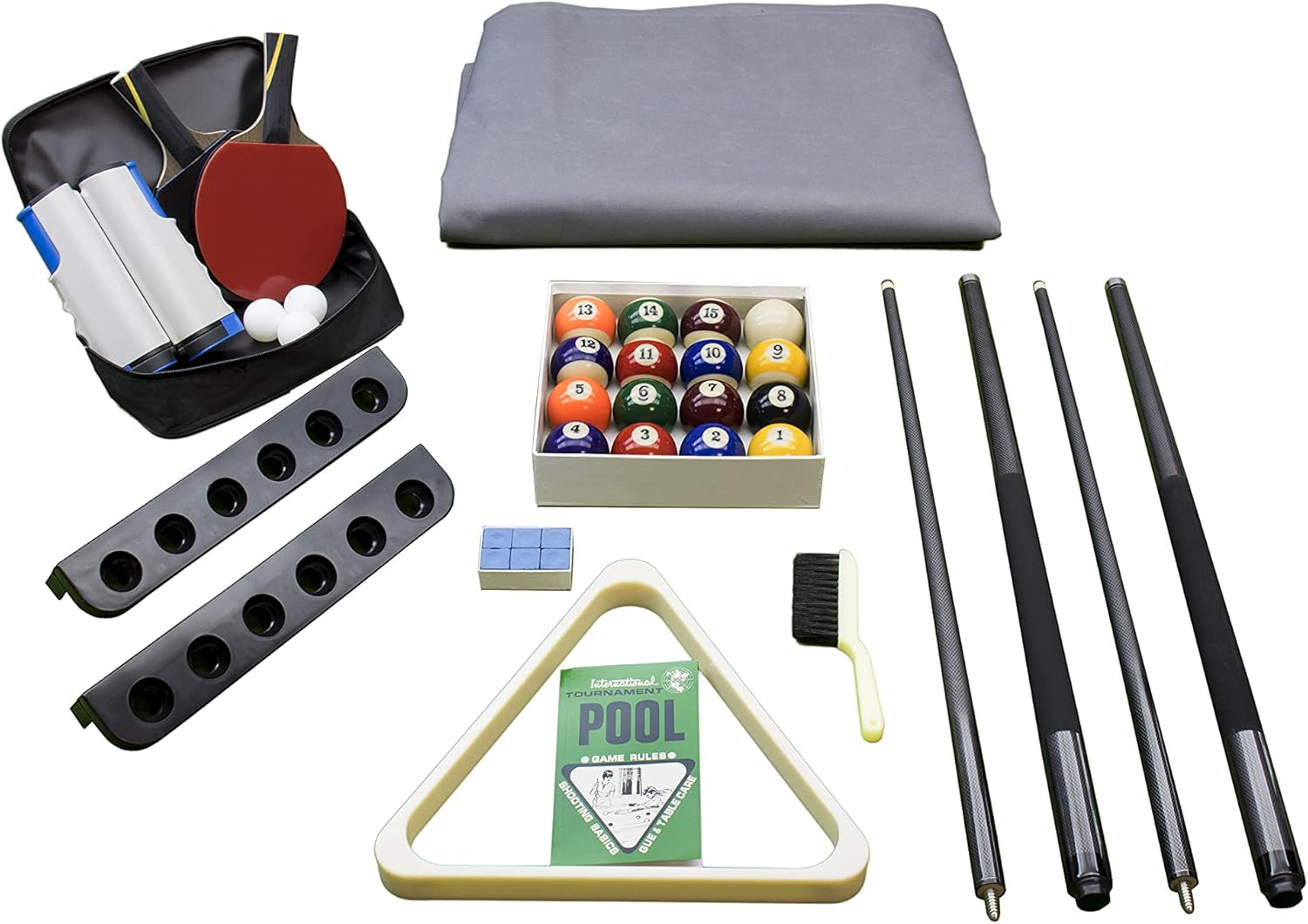 Santorini 82" Outdoor Slate Pool Table with Dining Top Benches and Ping Pong