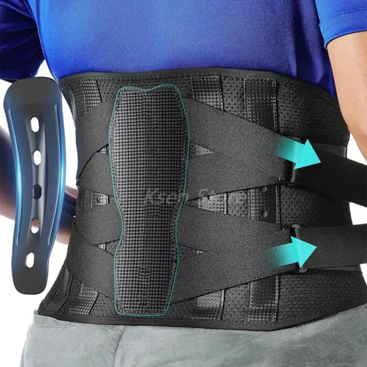 Waist Support with Ergonomice Curved Support Adjustable Breathable Lumbar Back Belt for Lower Back Pain Herniated Disc Sciatica