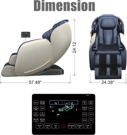 , Full Body Zero Gravity SL Track, Shiatsu Massage Chair Recliner with Heat Body Scan Foot Roller, Favor-06