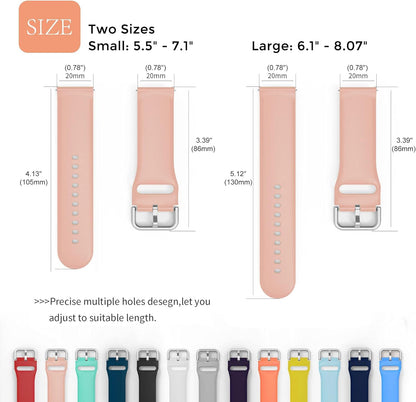 12 Pack 20Mm Silicone Bands Compatible with Samsung Galaxy Watch 7/FE/ 6/5/4 40Mm 44Mm,5 Pro 45Mm,6 4 Classic 43Mm 47Mm 42Mm 46Mm,Active 2 Band,3 41Mm for Women Men